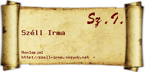 Széll Irma névjegykártya